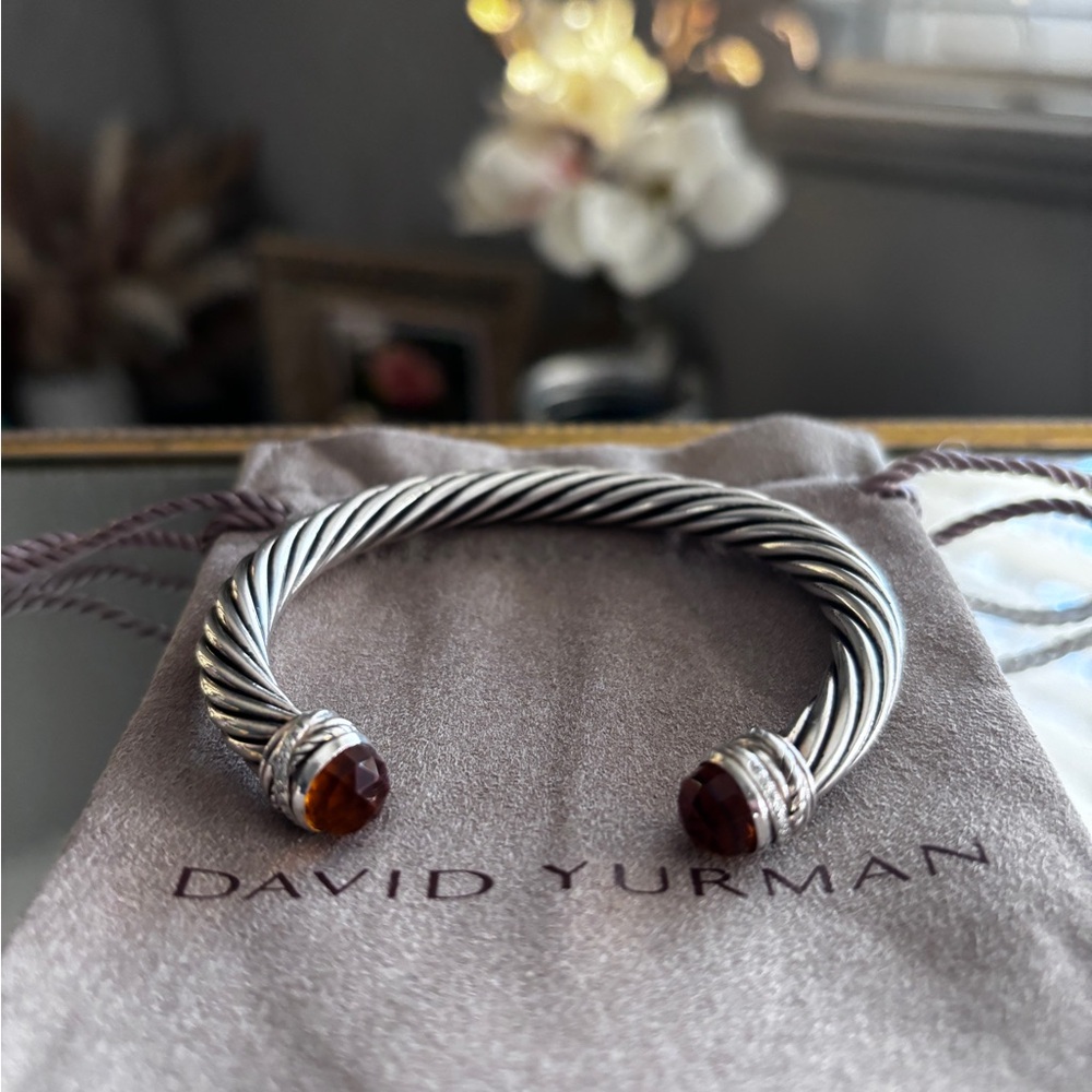 David Yurman crossover bracelet 7mm citrine with diamonds. EUC!